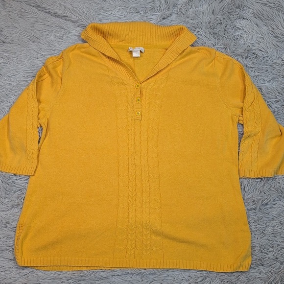 Christopher & Banks Tops - Christopher & Banks Shirt Womens XL Yellow Casual Comfort Buttons Lightweight